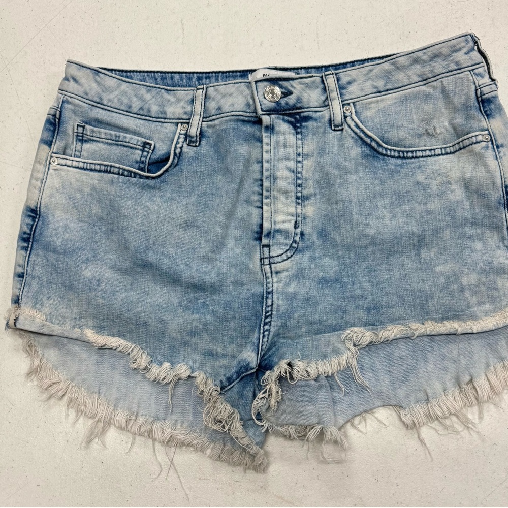 Forever 21 Light Blue Distressed Jean Shorts